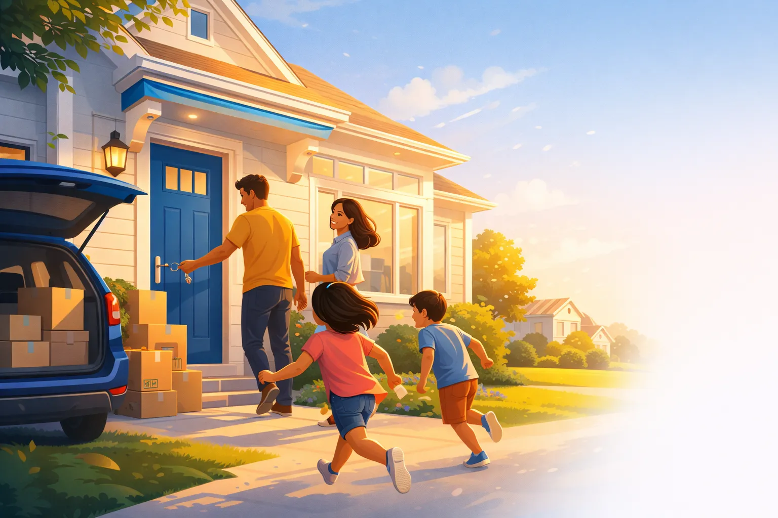 Family moving into new home — Quattro helps brokers close deals for families like this